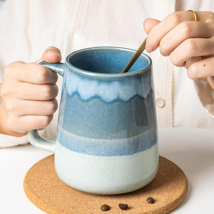 24oz Large Ceramic Coffee Mug, Handmade Gradient Glaze Stoneware Cup for Coffee, Tea, Milk, Hot Chocolate, Office and Home