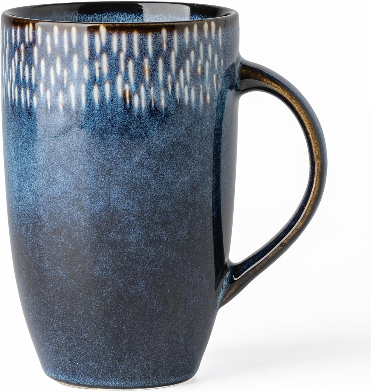 22oz Large Ceramic Coffee Mug, Handmade Gradient Blue Glaze Tall Stoneware Cup for Coffee, Tea, Milk, Hot Chocolate, Office and Home